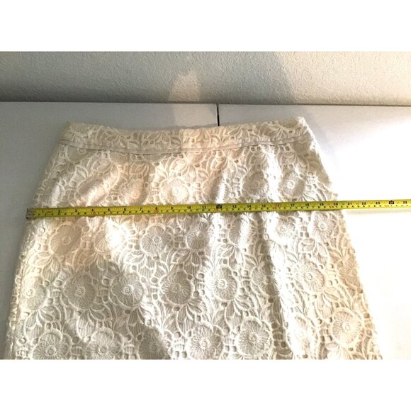 ANTONIO MELANI N- WOMEN WHITE LINE LACE BACK ZIP-UP CLOSURE SKIRT SIZE 14 - Picture 4 of 6